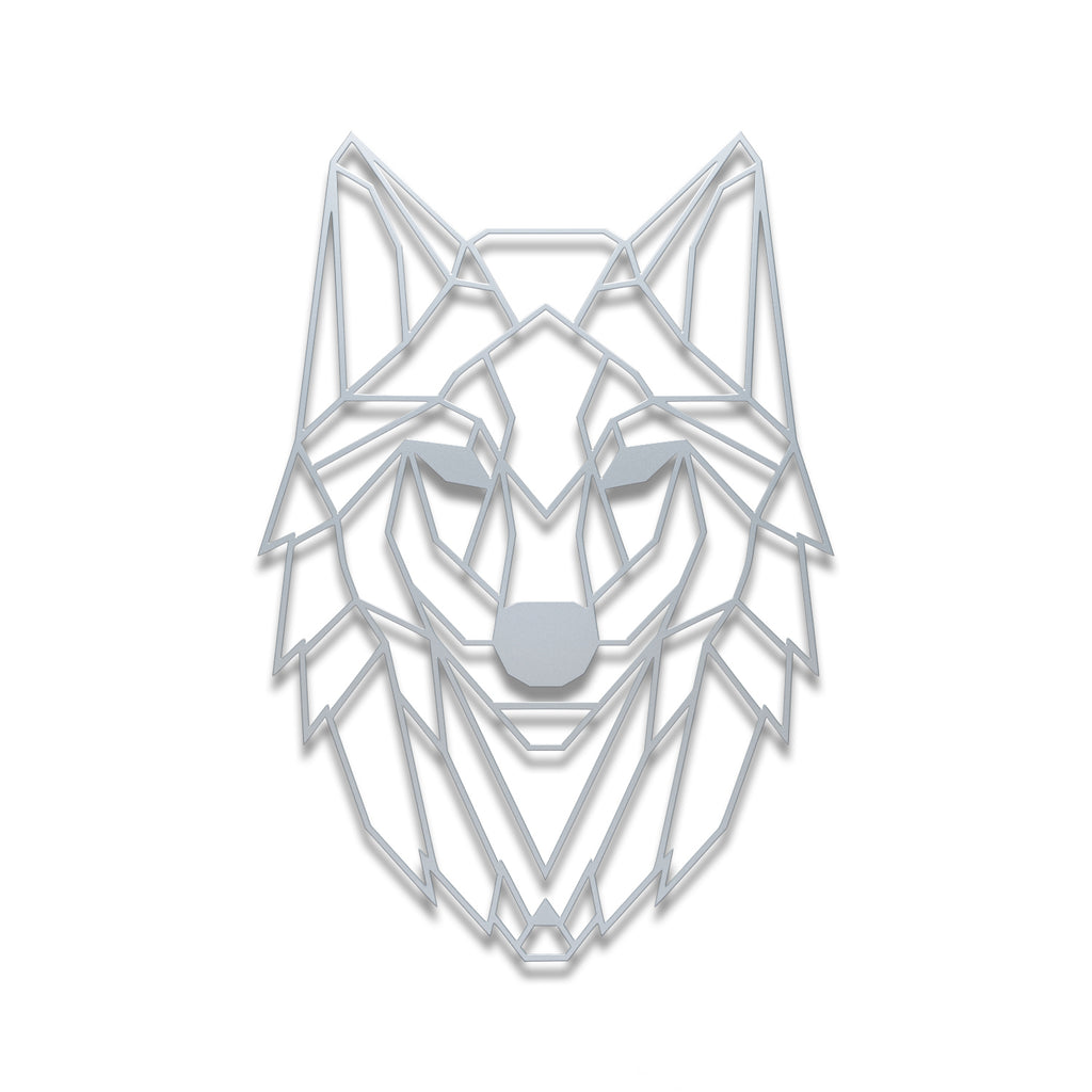Wanddekoration Wolf | geometrische Wandkunst | Stahl | Massiv